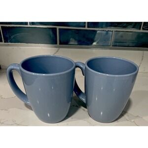 Set of 2 Vintage CORELLE Light Blue Stoneware Coffee Tea Cups Mugs Replacement